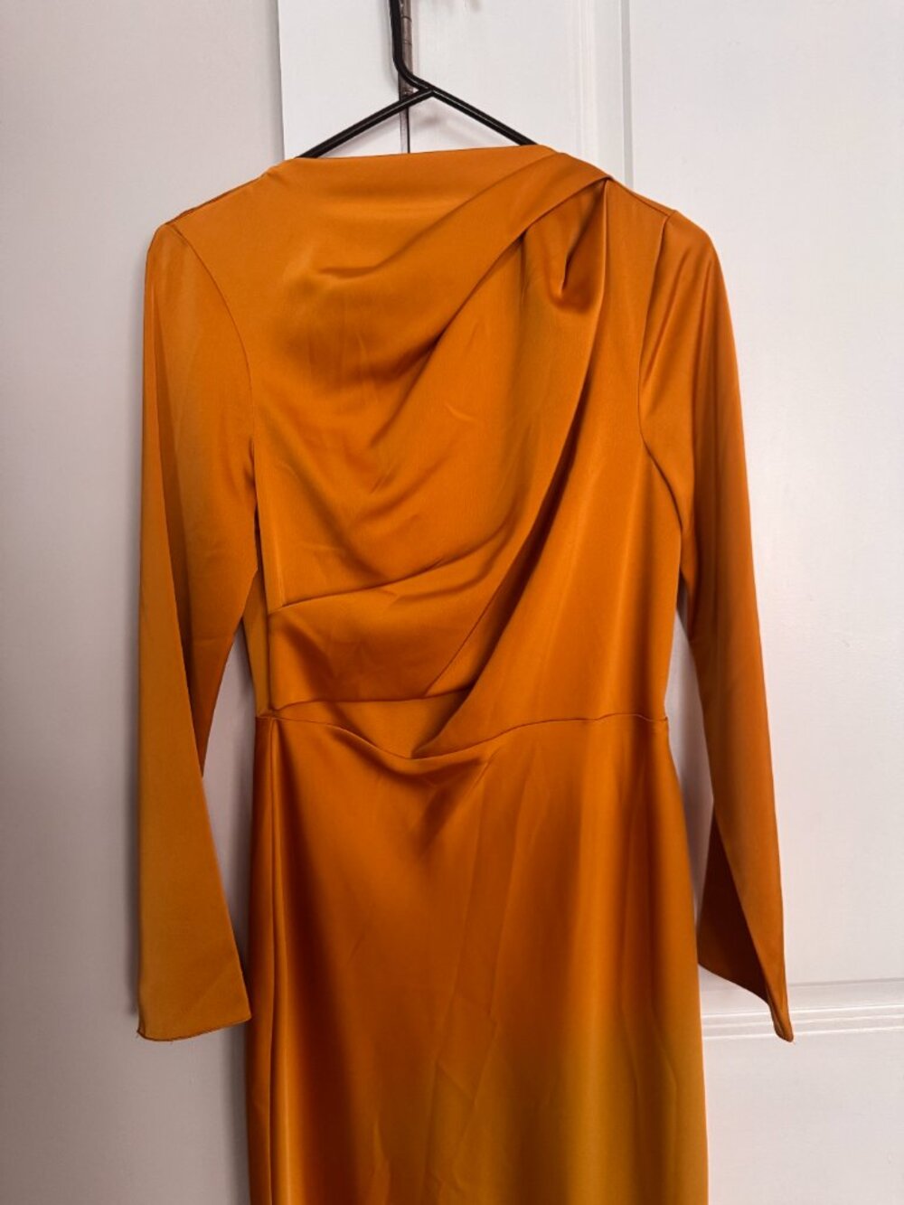 ASOS Mustard Long Sleeve Drape Gown - Picture 5 of 5